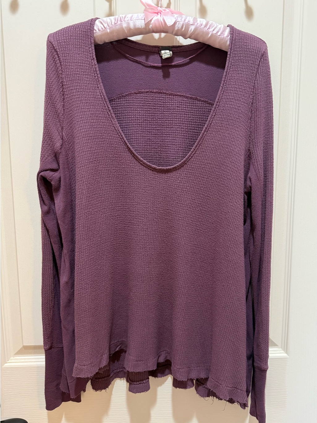 Women's Free People Deep Scoop Long-Sleeve Thermal Top - Plum